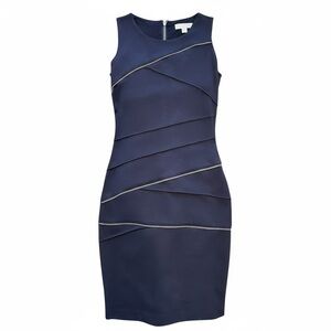 Michael Kors Navy Zip Detail Sheath Dress Size 8